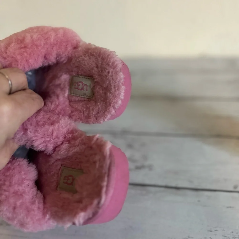 Ugg youth size 2 pink slip on slippers hard sole